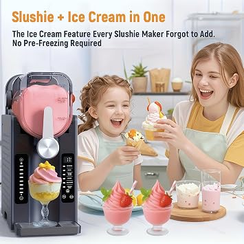 Electric Slush & Ice Cream Machine, 70oz Vessel, Digital Presets, 360° Cooling, Rapid 15–60min Frozen Treats for Home Parties & Family Use