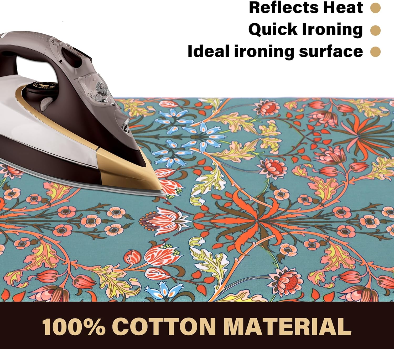 caius Easy Installation 15x54 Ironing Board Cover and Pad - Elastic Edge, Applicable Standard Size Iron Board Cover, Stain Resistant, Setup for Effortless Ironing Experience