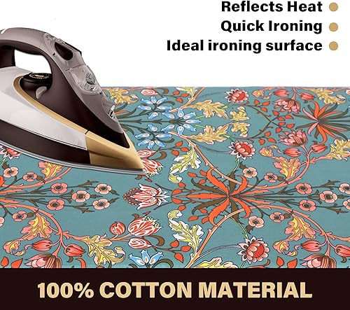 Miniatura 3 de caius Funda y almohadilla para tabla de planchar de 15 x 54 pulgadas, borde elástico, cubierta de tabla de hierro de tamaño estándar aplicable,