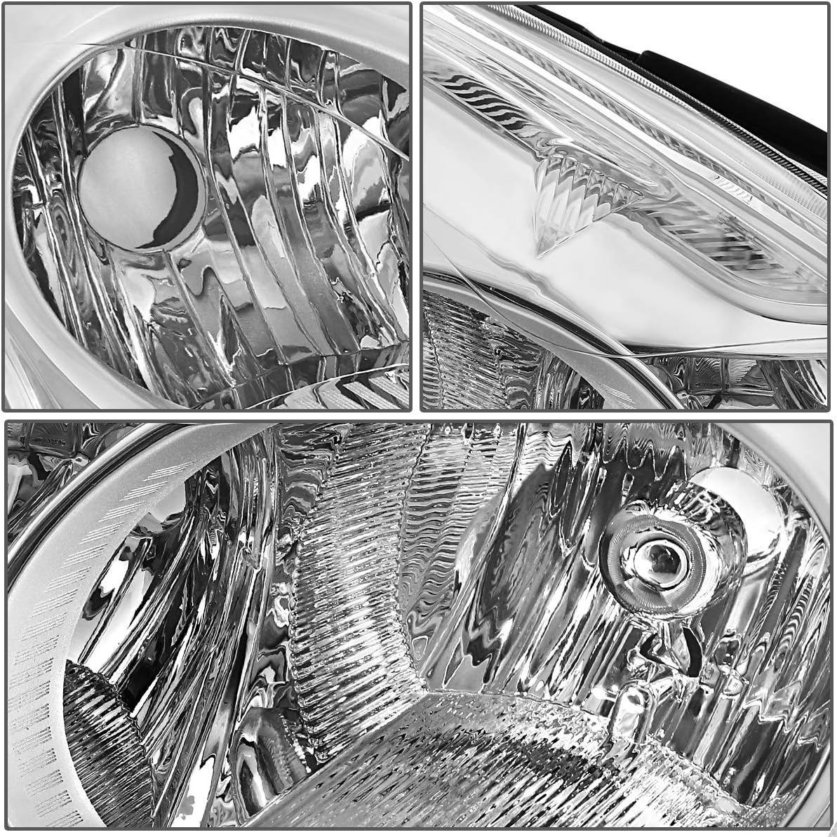 Auto Dynasty Headlight Assembly Headlamps Replacement Compatible with Altima Sedan 2010 2011 2012, Driver and Passenger Side, Chrome Housing Amber Corner