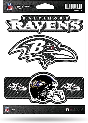 Vista 57 de Rico Industries NFL Football Triple Spirit Stickers Hoja de calcomanías triples Primario