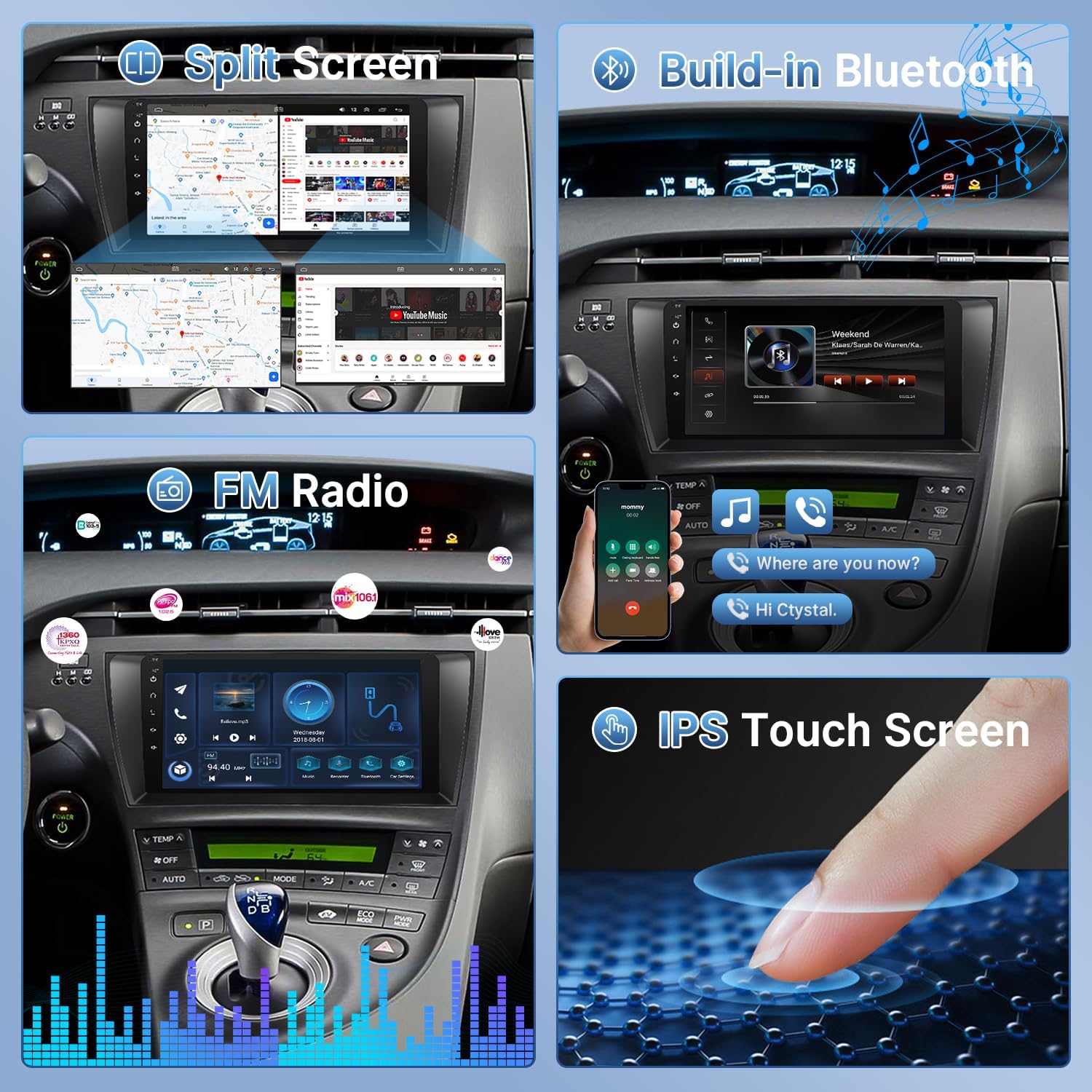 Leadfan Android Car Radio for Toyota Prius 2010 2011 2012 2013 2014 2015 with JBL with 9 Inch Touchscreen Wireless Carplay Android Auto GPS Bluetooth (for Toyota Prius 2010-2015 with JBL)