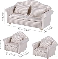 Vista 4 de 1 12 Escala Muebles de Casa de Muñecas 3pcs Sofá Miniatura Casa de Muñecas Salón de Juguetes Dormitorio Decoración Accesorios