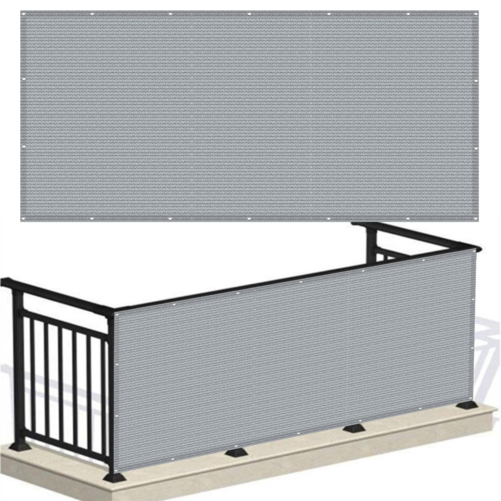 Brise vue jardin 50x150 cm gris opaque anti UV avec attaches pour balcon