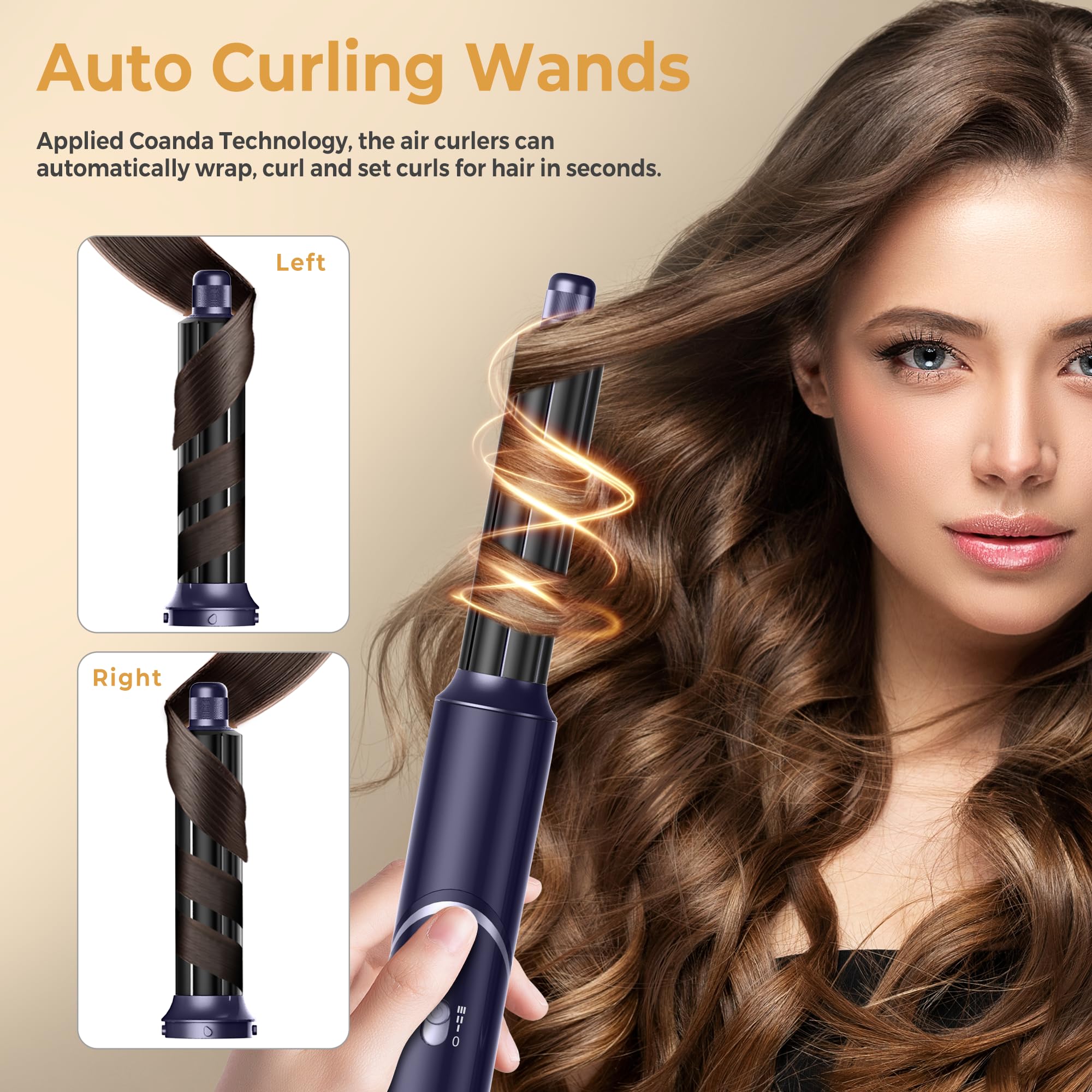 UKLISS Airstyler Spazzola Asciugacapelli Set 5 in 1 per Capelli Phon Capelli ad Asciugatura Rapida Arricciacapelli Spazzola Capelli Hairstyler Cofanetto Regalo Donna, Blu/Argentato