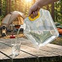 Kraptick Portable Collapsible Water Storage Tank 5L Water Container with Handle and Leak-Proof Screw Cap, Reusable Foldable Drinking Water Carrier Bag for Camping & Emergency Use (Transparent) gallery image