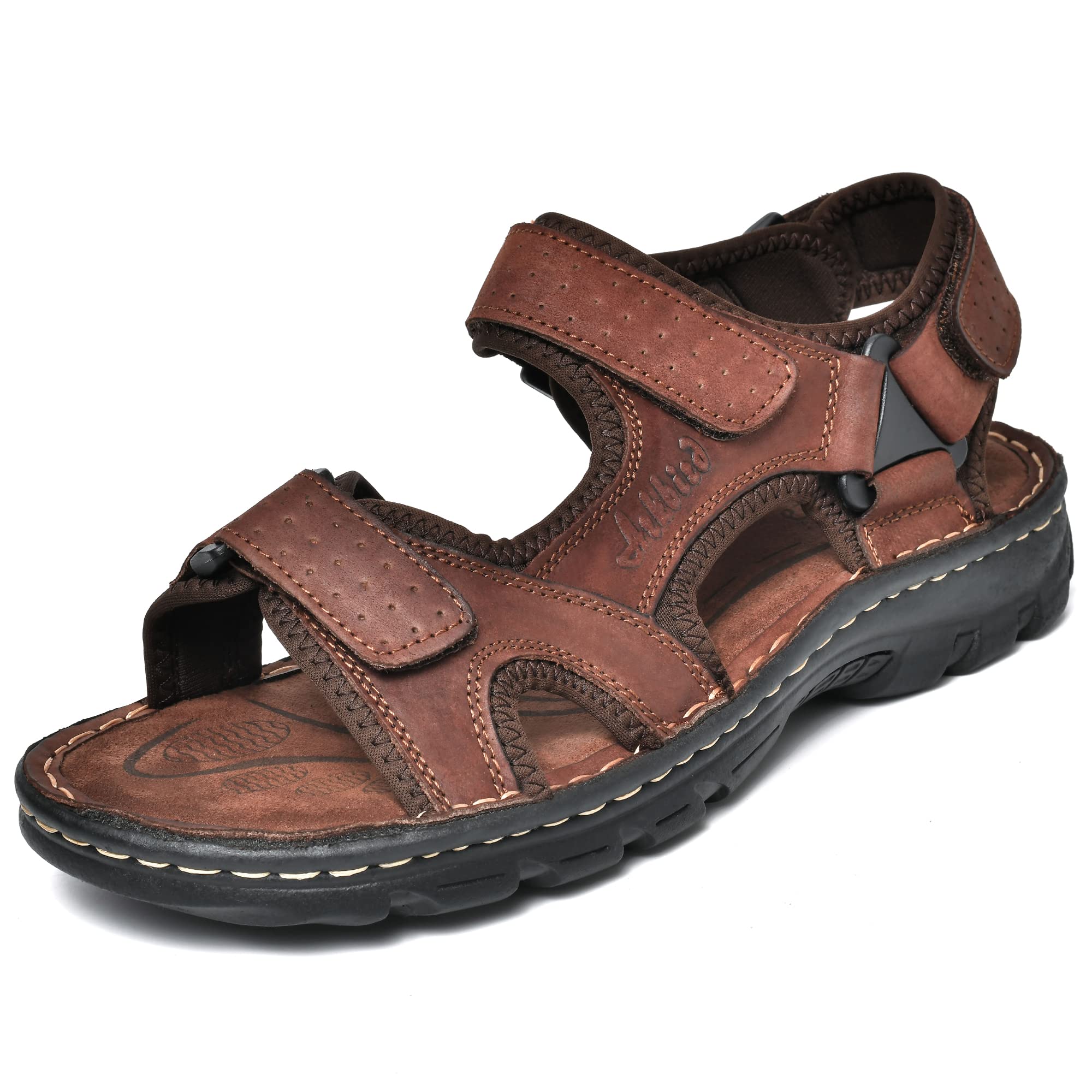 ArkbirdMen's Leather Sandals Athletic Fisherman Sandal Outdoor Comfortable and Stylish Casual Summer Slip On Shoes for Men