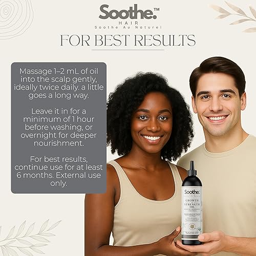 Miniatura 9 de Soothe au Naturel Aceite para el crecimiento del cabello  Infundido con romero, aceite de ricino, biotina, semilla de calabaza  Bloqueador de DHT
