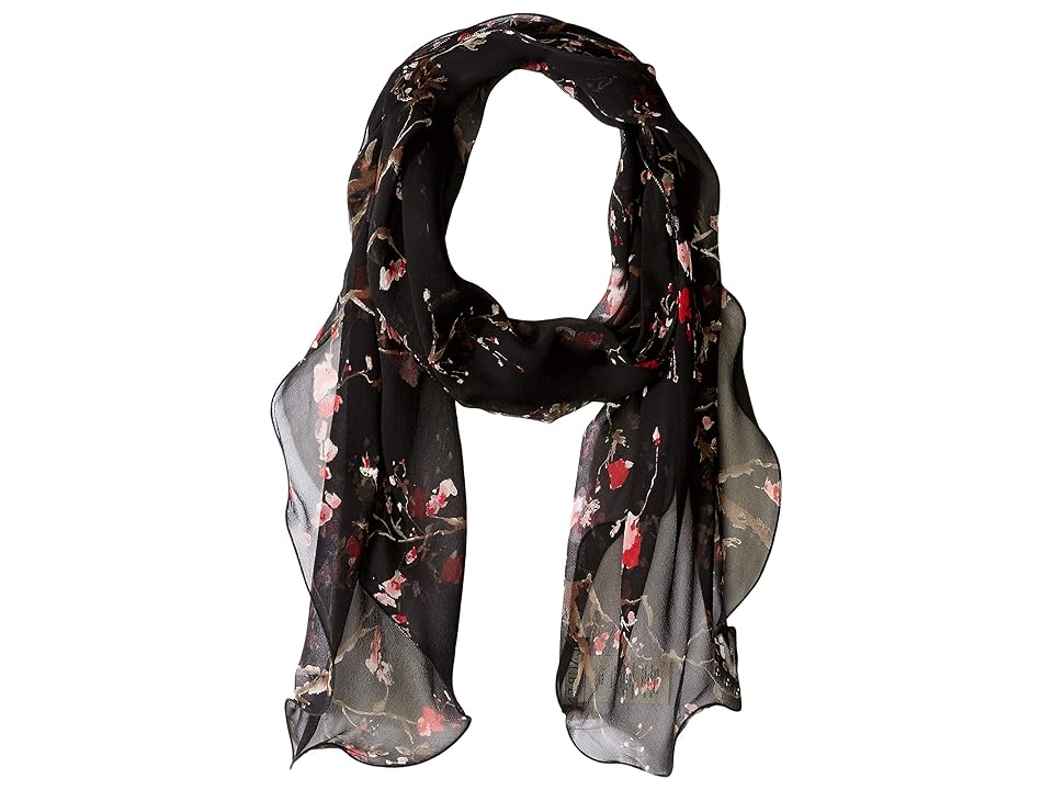 

LAUREN Ralph Lauren Olivia Silk Chiffon Scarf (Black) Scarves