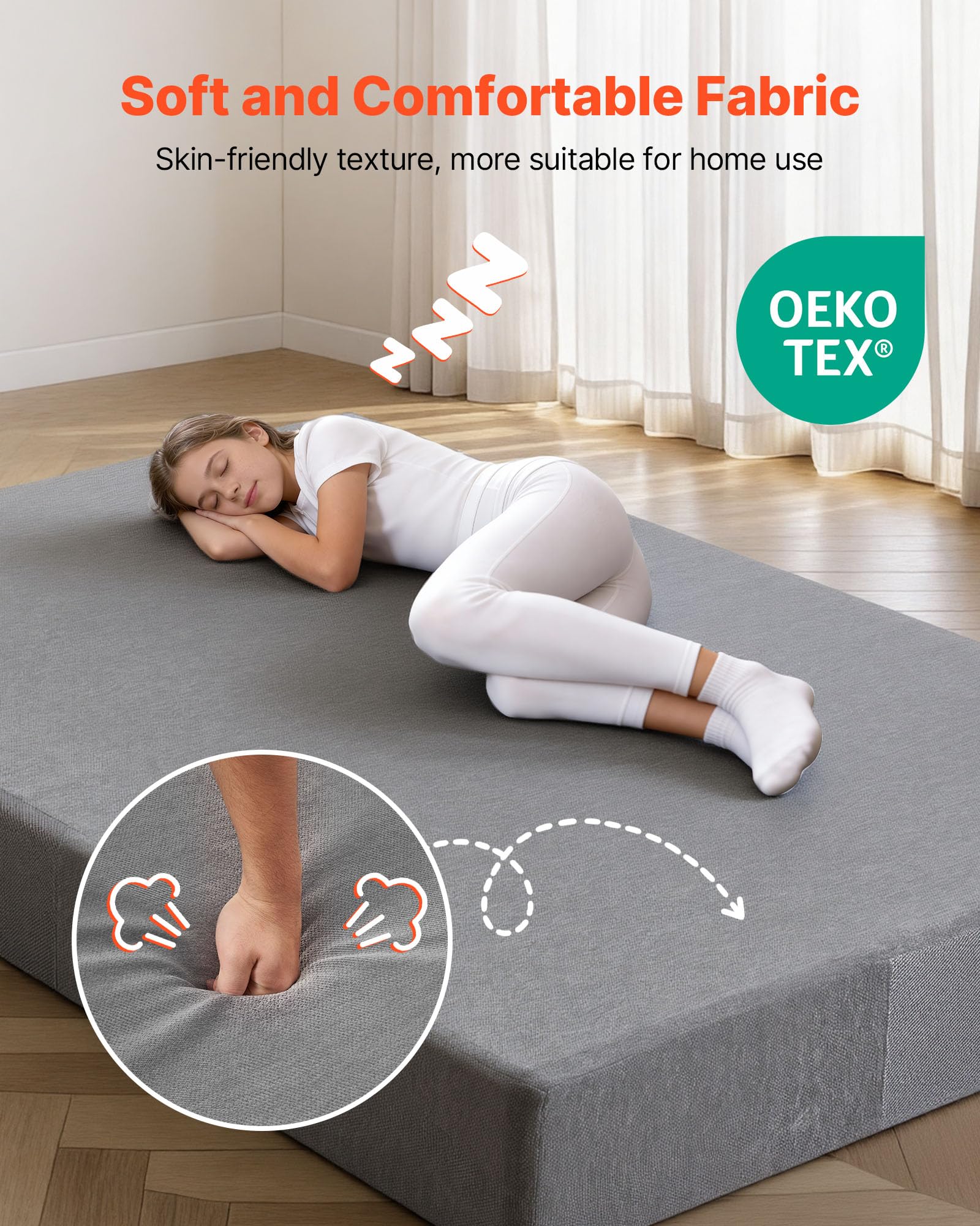 VEVOR Almohadilla de Choque para Niños 1800 x 1210 mm, Crash Pad Sensorial Infantil Impermeable, Antideslizante con Espuma de Alta Densidad, Funda Lavable, para Gimnasia Interior, Sala de Estar, Bebé
