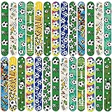 Soccer Slap Bracelets 50PCS Football Snap Bracelet Wristband Party Favors Basket Bag Filler School Prizes Gifts Birthday Party Favors Bulk