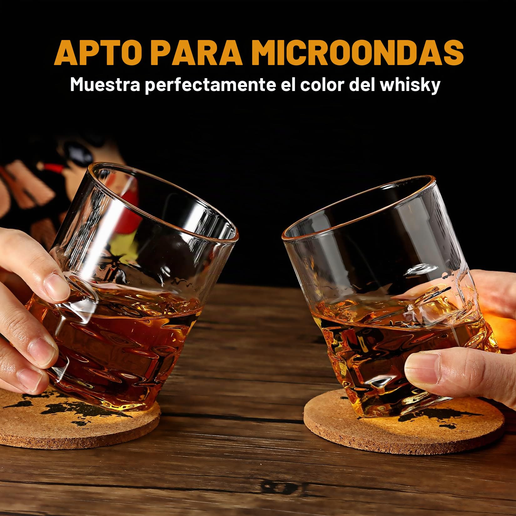 Juego de decantador de whisky Decantador de whisky en forma bomba y 2 vasos de whisky con soporte madera Regalo para beber licor de borbón escocés hombres papá esposo novio aniversario cumpleaños