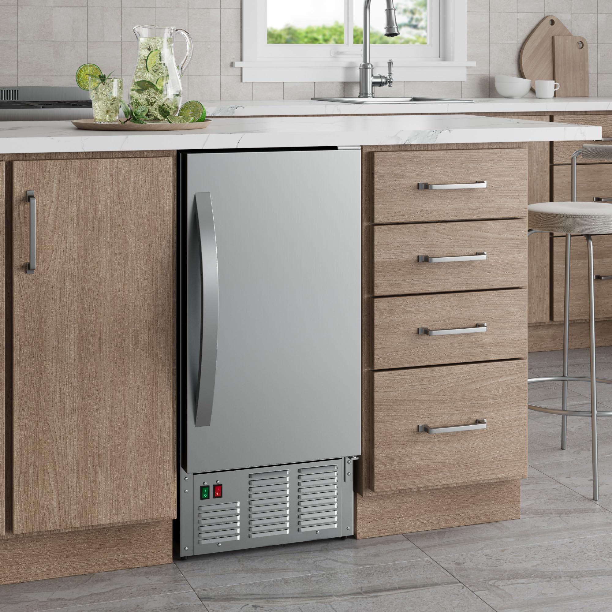 EdgeStar Oim450ss Outdoor Undercounter Clear Ice Maker - Stainless Steel on Fridge.com - View 3