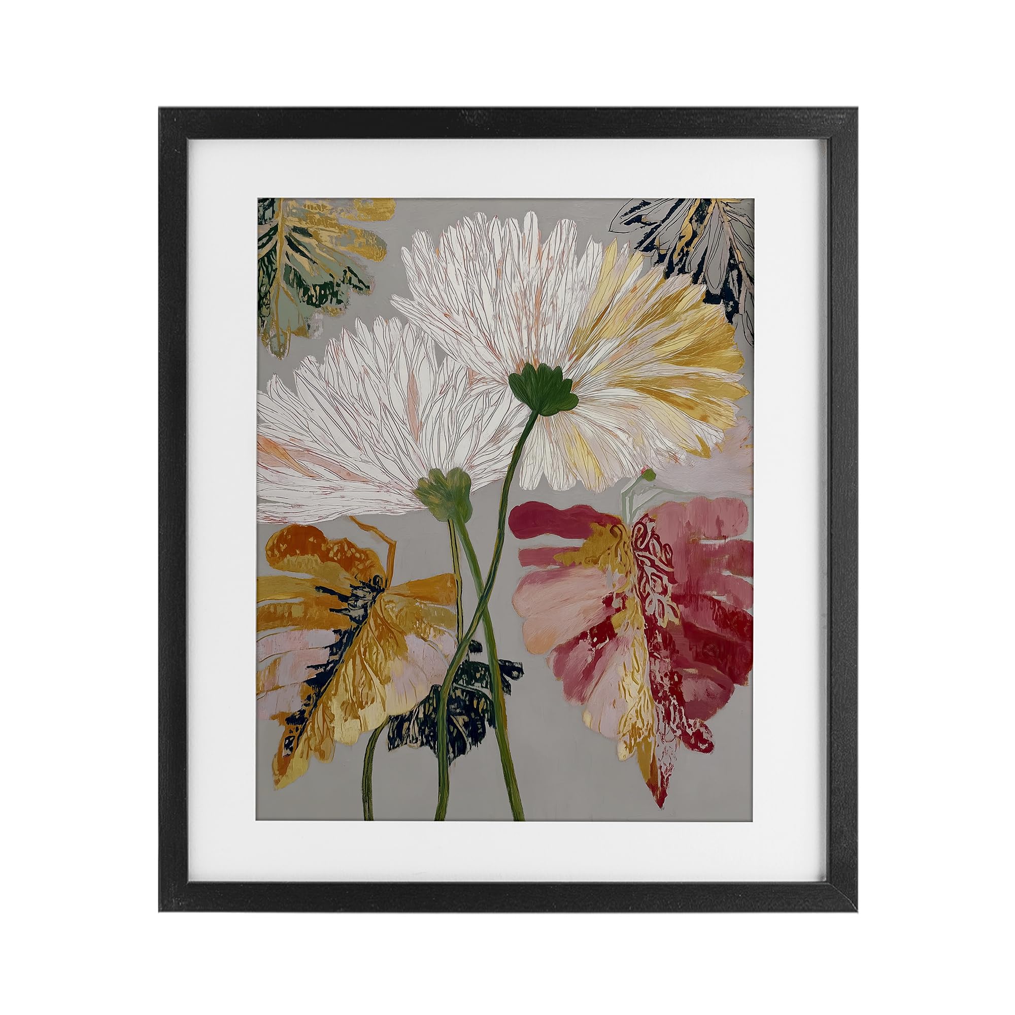 Affiche encadrée Playful Assomptions Flowers cadre noir décoration murale fleurie