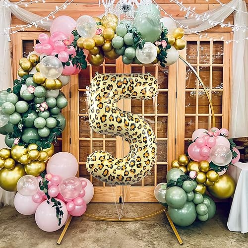 Miniatura 4 de Globos con números para decoraciones de fiesta de cumpleaños, 32 pulgadas, leopardo, guepardo, grande, globo de papel de aluminio de helio, globo de