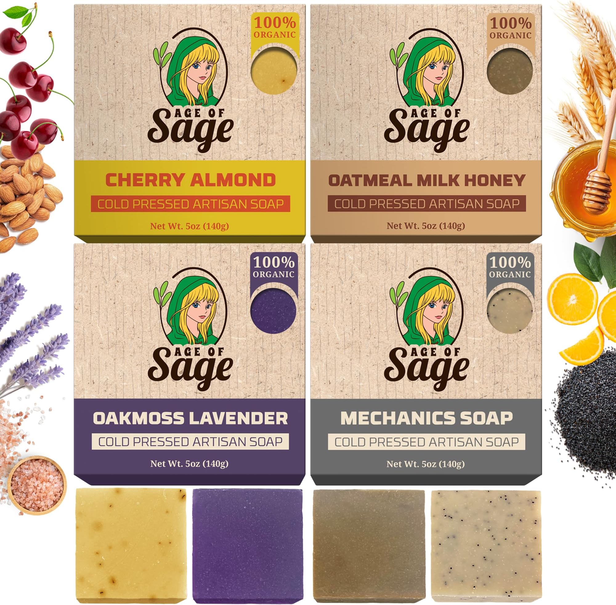 Amazon.com : Age of Sage Moisturizing Cold Process Artisan Natural Bar