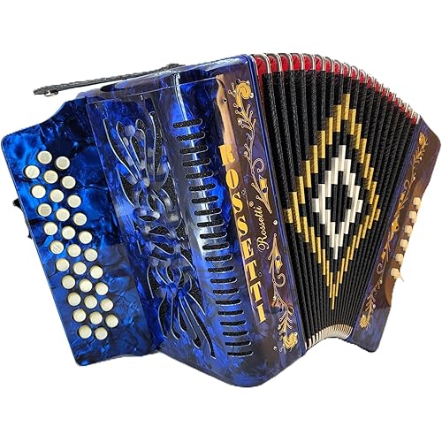 Rossetti 3112-FBE-BU Fa 31 Treble 12 Bass Button Accordion, Blue