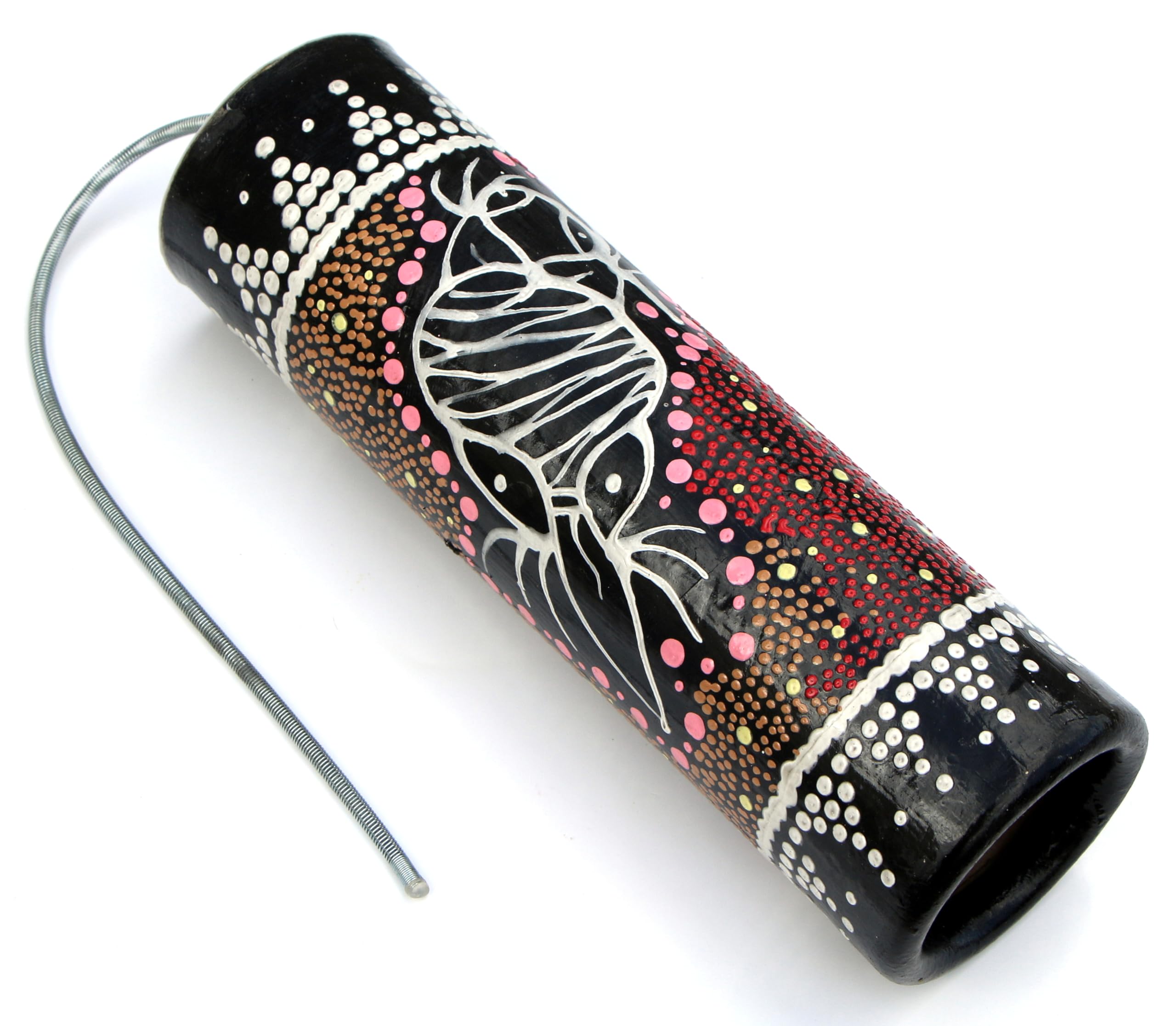 25 cm Donner-Trommel - Gewittermacher Donnermacher mit Dot-Paint Bemalung Regenmacher Musik 105