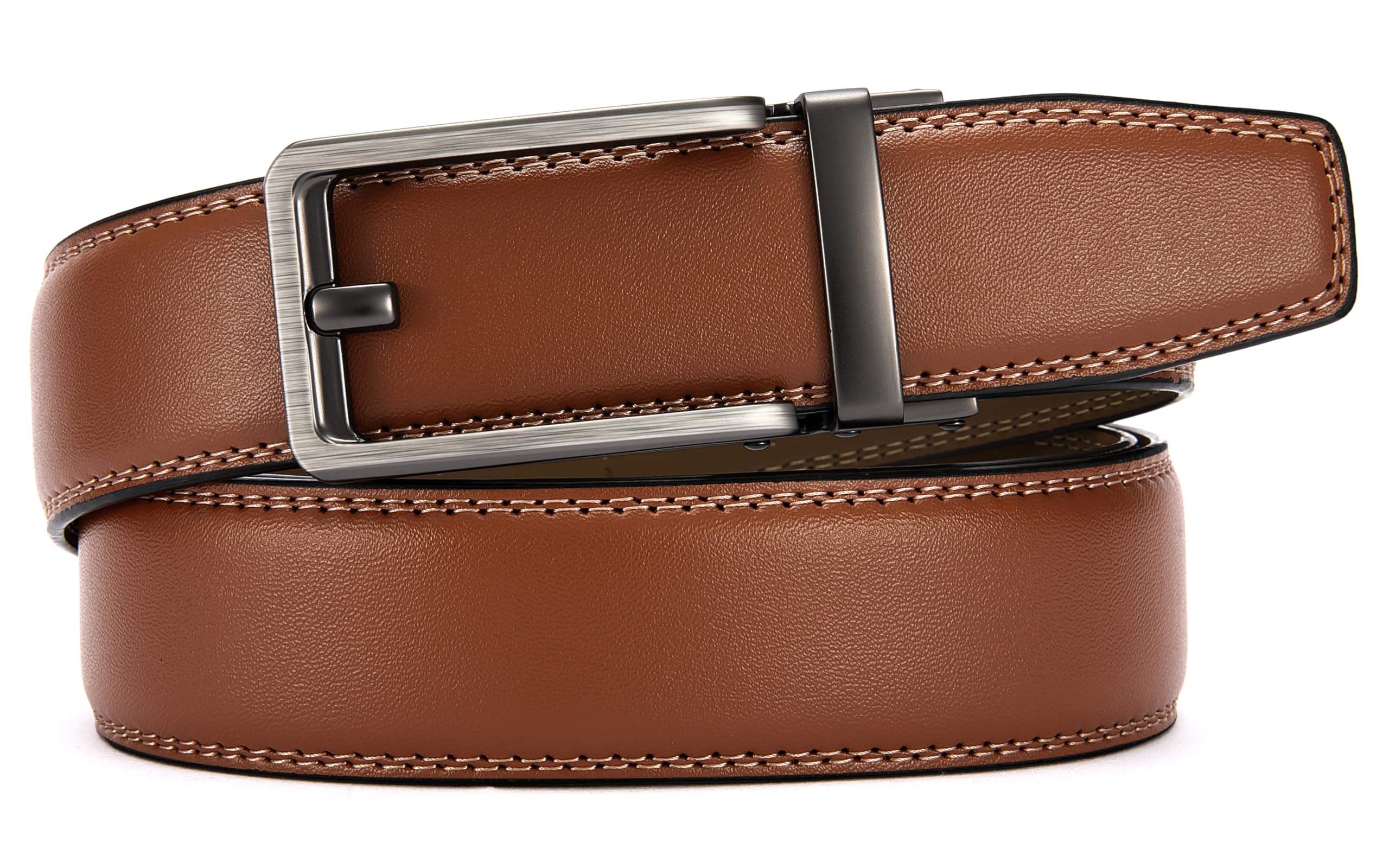 CHAOREN Cintura Uomo, Cintura Uomo Pelle Cricchetto Automatica Fibbia 35mm, Cinta Regolabili per Adattarsi