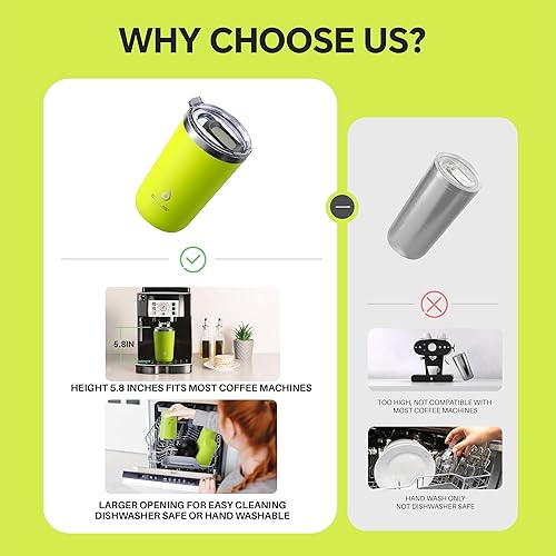 Miniatura 5 de Ideus Vaso de 20 onzas, taza de café de viaje con tapa deslizante a prueba de salpicaduras, taza de café aislada al vacío de acero inoxidable de