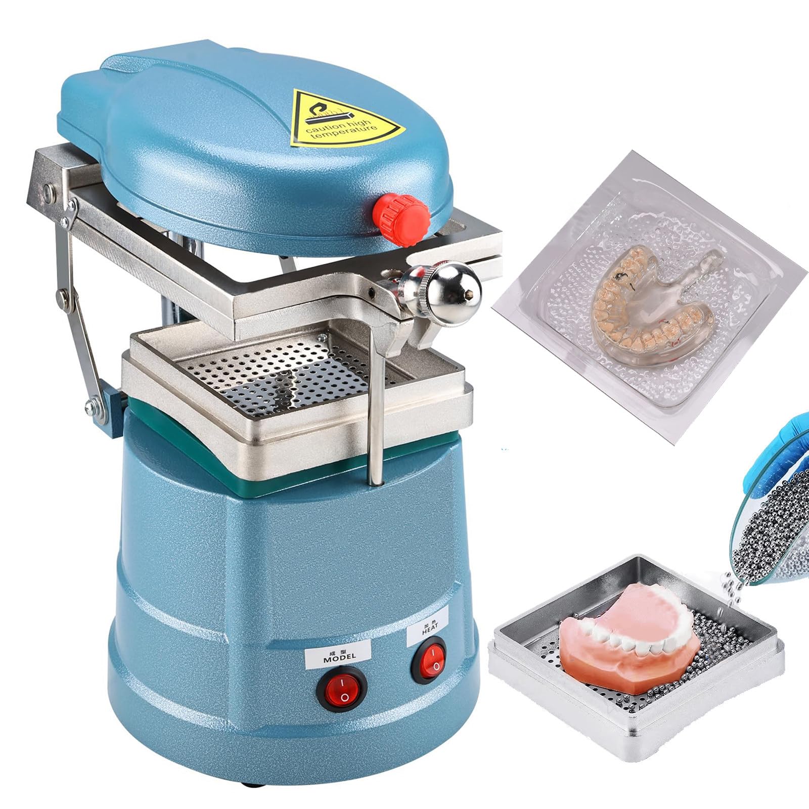 Genérico Máquina de termoformado Dental con Calentamiento simétrico para Aplicaciones clínicas, Duradera y con distribución Uniforme del Calor (Azul).