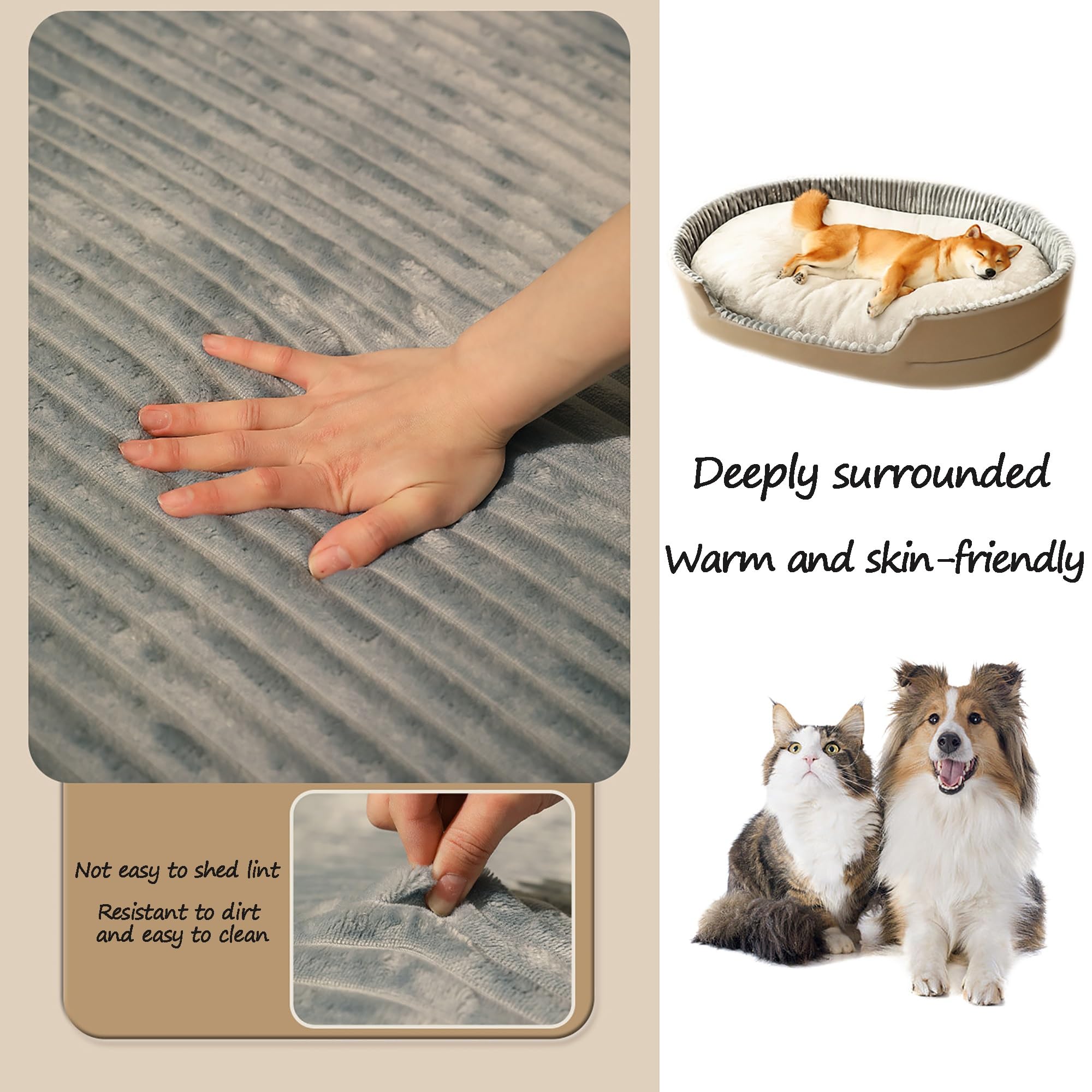 Hundebetten für große Hunde, orthopädischer Memory-Schaum-Couchbezug für Hunde, waschbar, mittelfestes Kissen, wasserdichte Auskleidung, Hundesofabetten für große Hunde (Green 75cm)