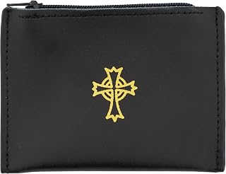 Rosary Pouch | Beautiful Black Color with Gold-Tone Celtic Cross | Great Religious Gift for First Communion and Confirmation | Perfect for Storing Rosaries and Medals