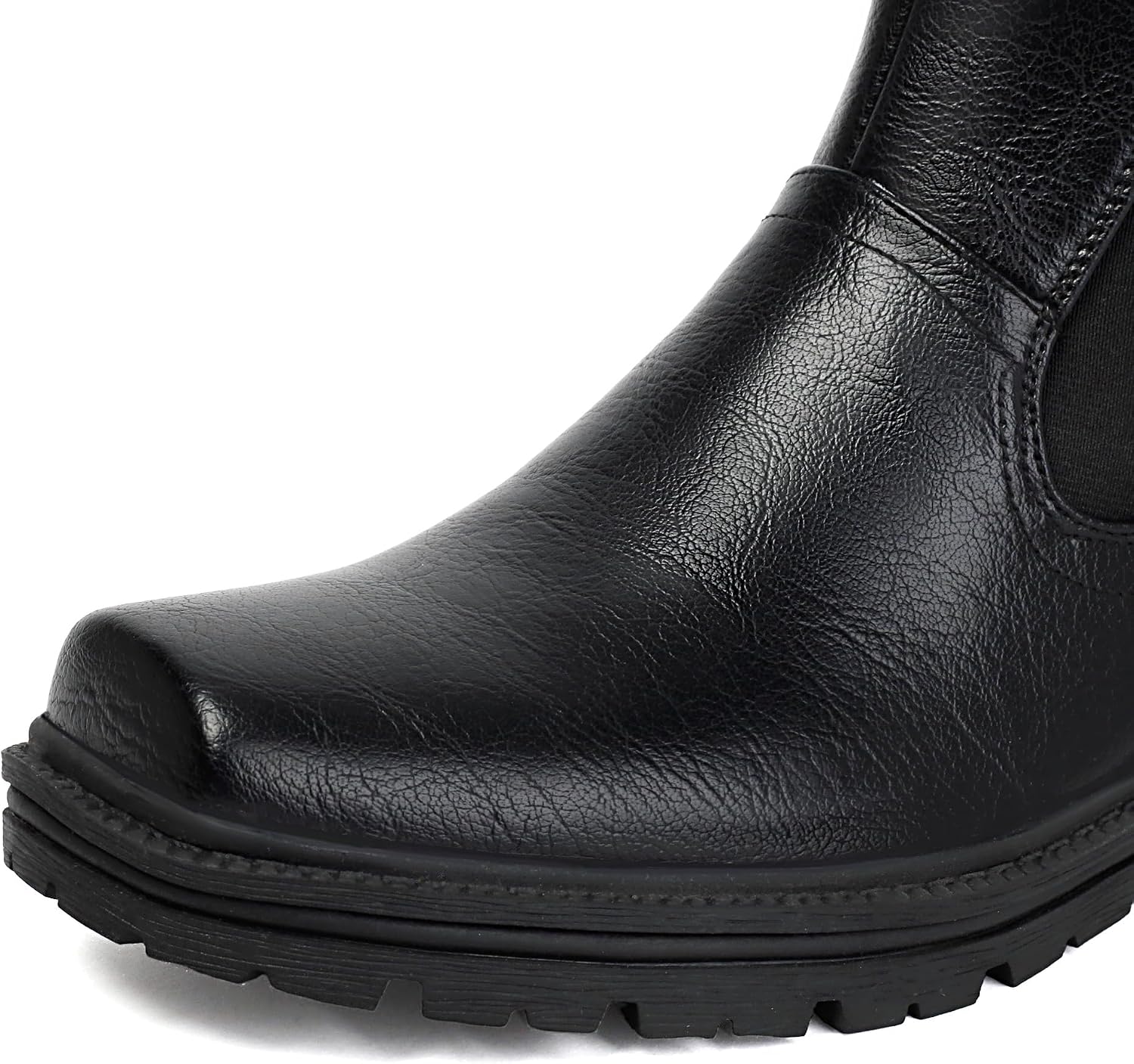 Men's Chelsea Boots Wide, Square Toe Dress Slip-On Ankle Boots