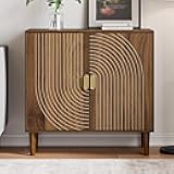 Sideboard Buffet Cabinet with Storage,Sideboard Buffet with Doors and Adjustable Shelf,Wooden Storage Cabinet, 31.3”W x 15.0”D x 30.6”H (Walnut)