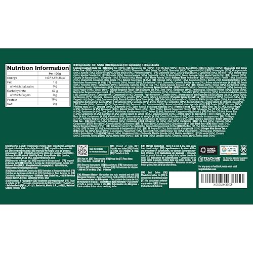 Vista 48 de VAHDAM, Paquete surtido de té Chai (6 deliciosos sabores, 36 bolsas de té piramidales ecológicas) con cafeína, sin gluten, sin OGM, mezclas de té