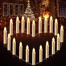 Cimetech 20 LED Floating Candles - Wireless, Dimmable Fairy Lights for Christmas, Wedding, Birthday & Party Decoration