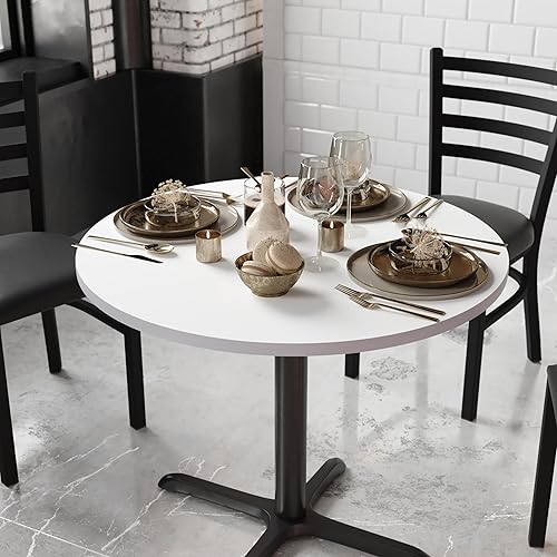 Miniatura 5 de Flash Furniture Mesa redonda de 36 pulgadas, tapa laminada reversible, blancogris