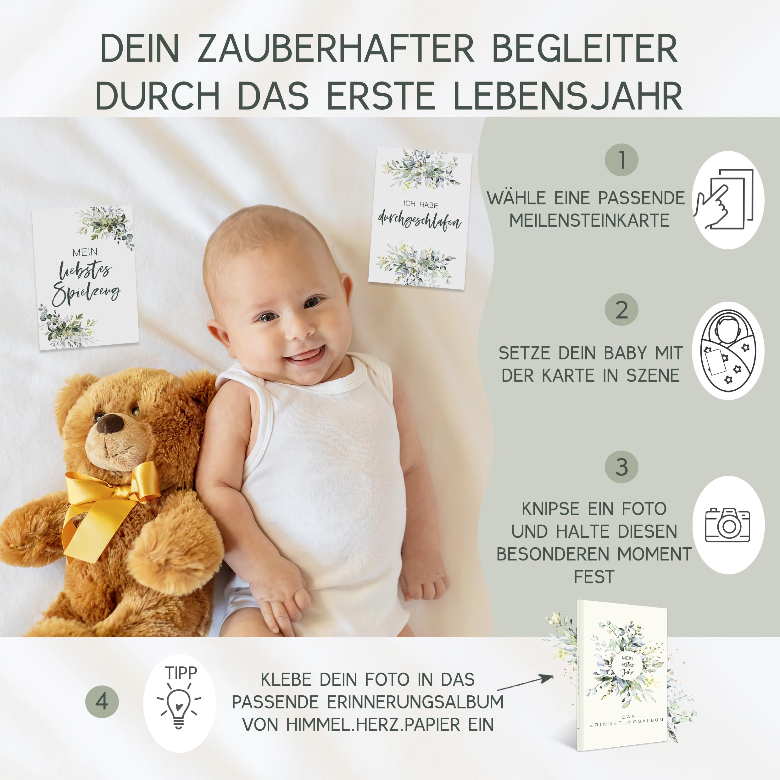 Mijlpaalkaarten voor de geboorte van een baby