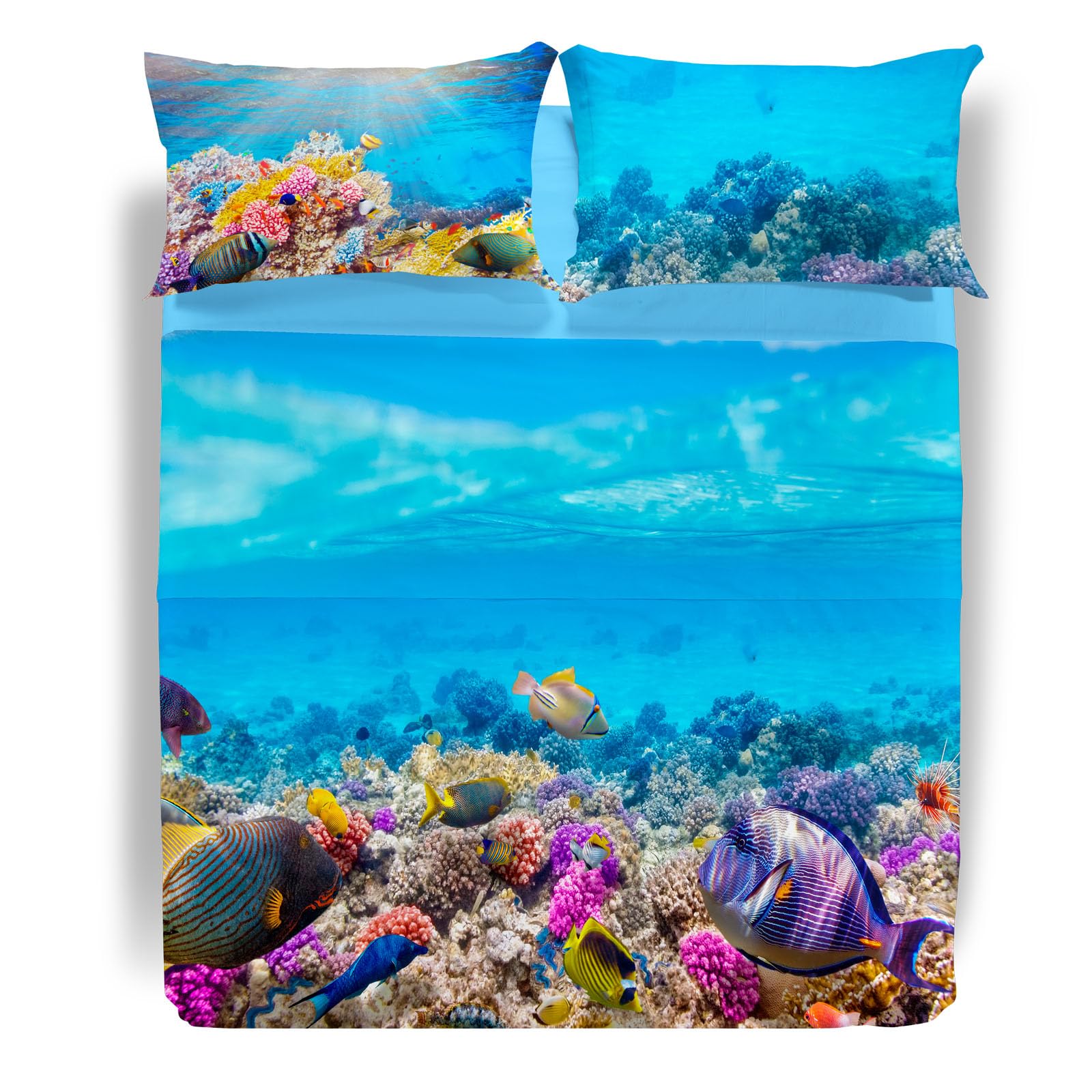 Caleffi Oceano by Carmassi Lenzuola Copriletto, Cotone, Unica, Matrimoniale, 1005659, Sogni di Viaggio