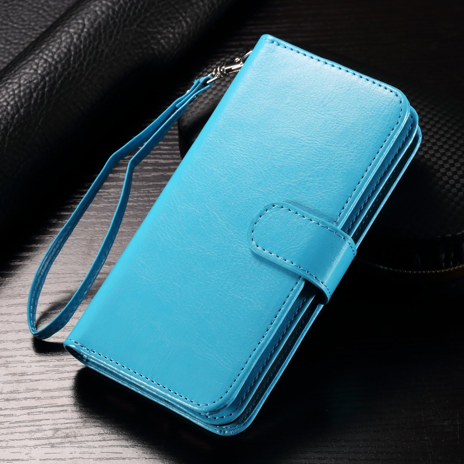 Joopapa iPhone 7 Plus Case, iPhone 7 Plus Wallet case, Pu Leather Magnet Stand Wallet Credit Card Holder Flip Case Cover Built-in 9 Card Slots Case for Apple iPhone 7 Plus (Blue)