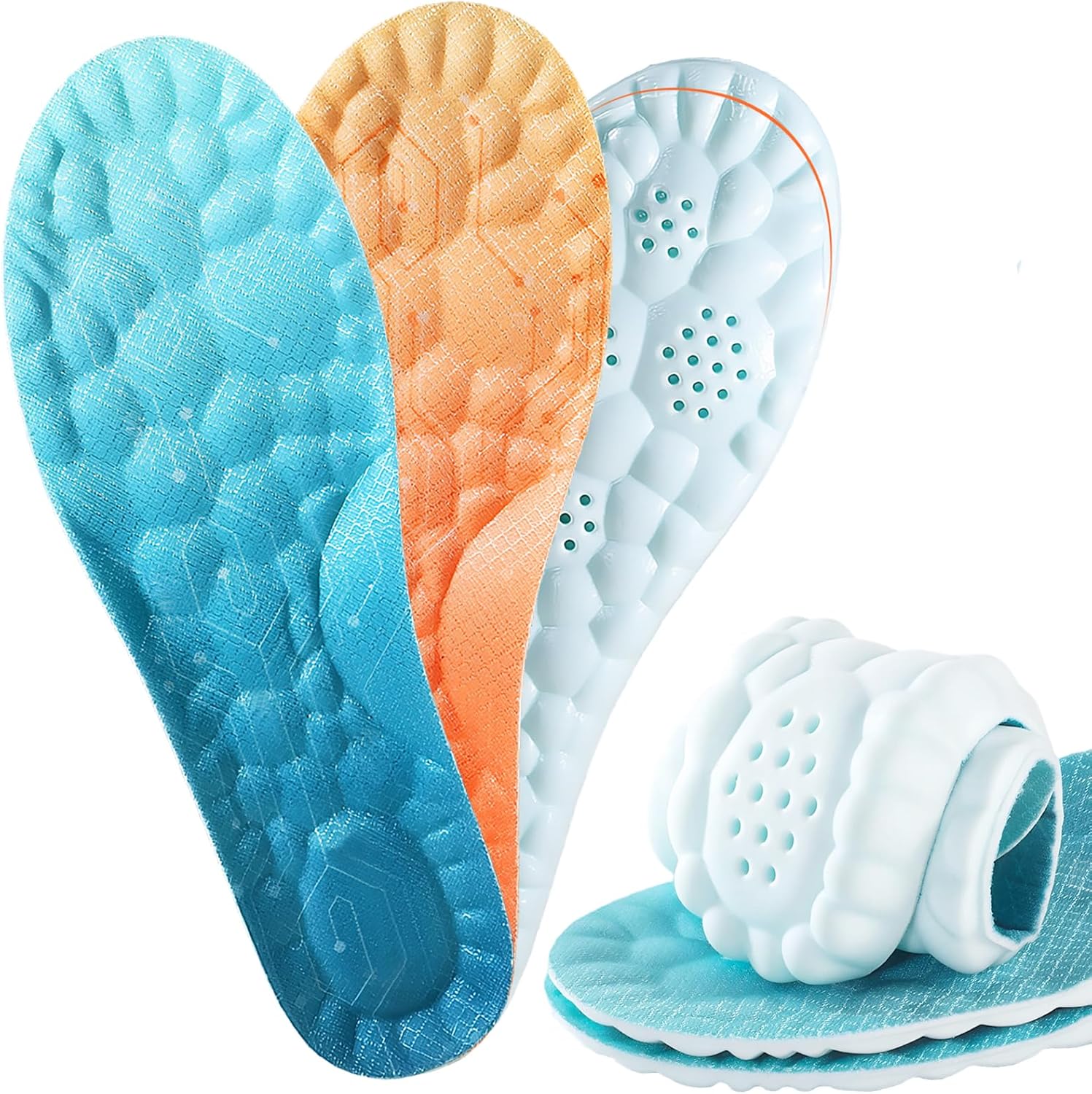 2 Pairs 4D Cloud Insoles-Steppers Insoles for Men & Women,Super Soft Memory Foam Shoe Inserts, Relieve Foot Pain,Super Soft for Sports,for Hiking,Working and Standing All Day