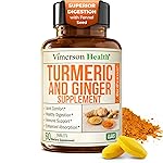 Turmeric Curcumin Supplement with Ginger Root for Joint Support, Digestive & Gut Health - Contains Organic Turmeric Curcumin with Black Pepper (Bioperine) for Enhanced Absorption - 60 Tablets