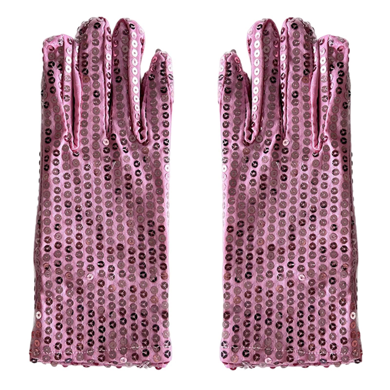 Glitzer Handschuhe Damen & Kinder  Elegante Pailletten Handschuhe Silber,  Lang Fr Party, Karneval, Mottoparty & Bhne