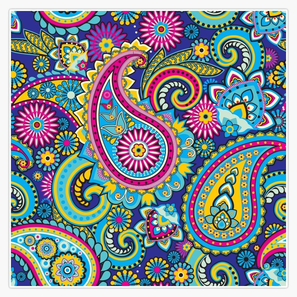 Leyland Designs Floral Paisley Pattern Bumper Sticker Window Water Bottle Decal 5""