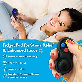 PILPOC Fidget Pad, Fidget Controller Toy for Highly Increased Focus, Reduced Stress & Anxiety, Enhances Productivity & Calms Nerves for ADHD, Remote Control Sensory Play for Kids