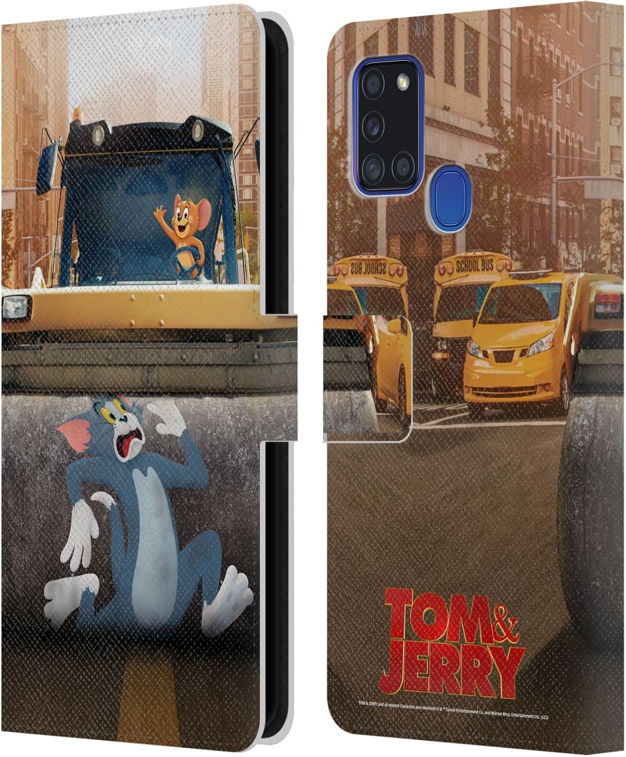 Head Case Designs Officially Licensed Tom and Jerry Movie (2021) Characters 1 Graphics Leather Wallet Case Compatible with Samsung Galaxy A21s (2020)