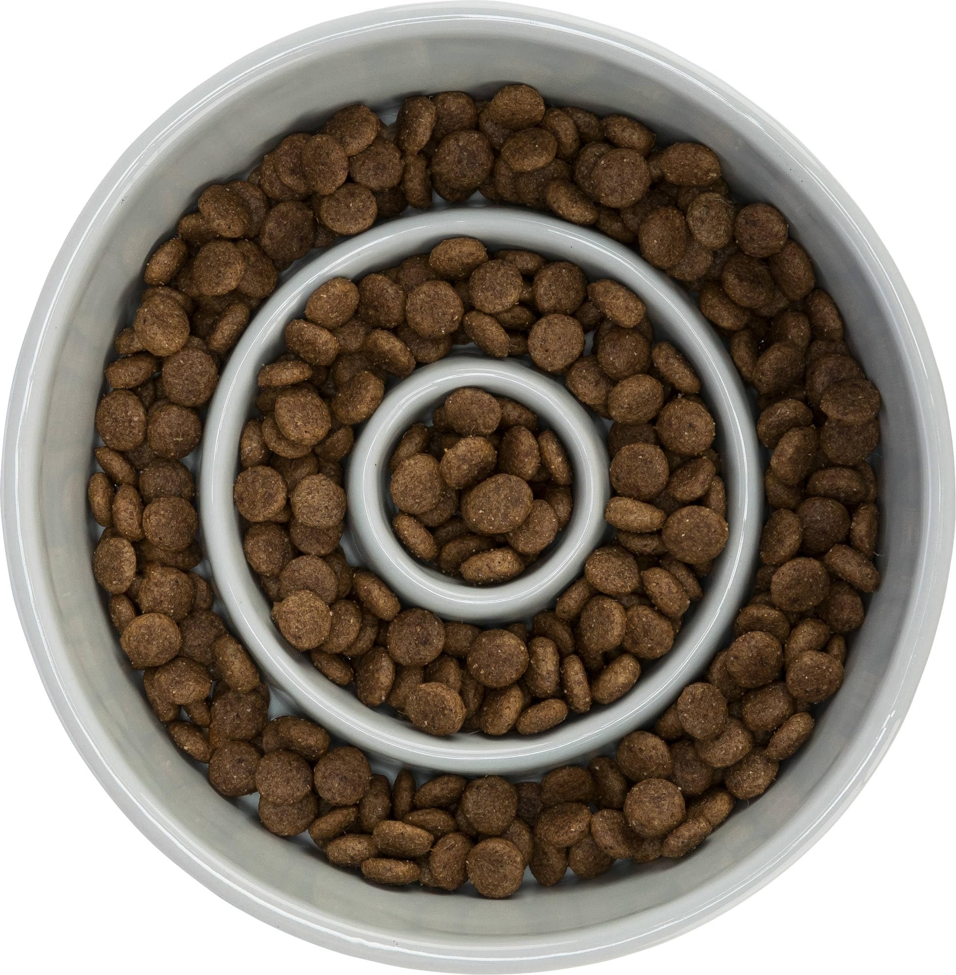TRIXIE Slow Feeding miska dla psów, ceramiczna, 0,45 l/Ø 14 cm, szara/niebieska, 1 sztuka (1 opakowanie) - 24520