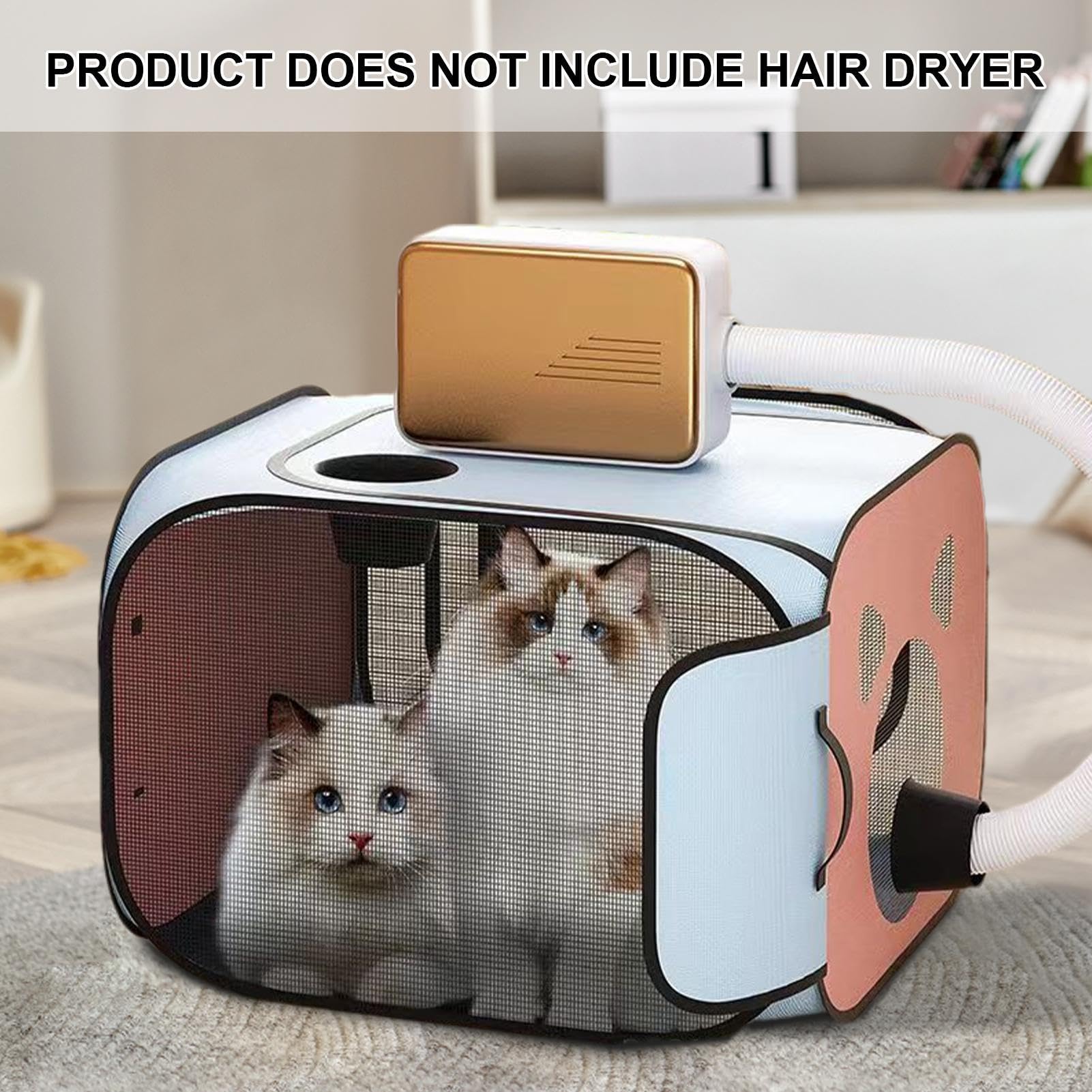 Droogbox voor katten, anti-stuurwiel, draagbare opvouwbare droogbox voor honden, droogbox voor vliegende katten, anti-droogkooi, kat