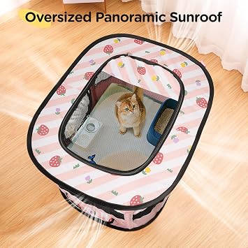 Foldable Pet Playpen, Portable Dog Cat Kennel Cage, Indoor/Outdoor Pop up Pet Tent Fence, Rectangle Delivery Room Pets Tent for Puppy Dog Kitten Cat, Pink