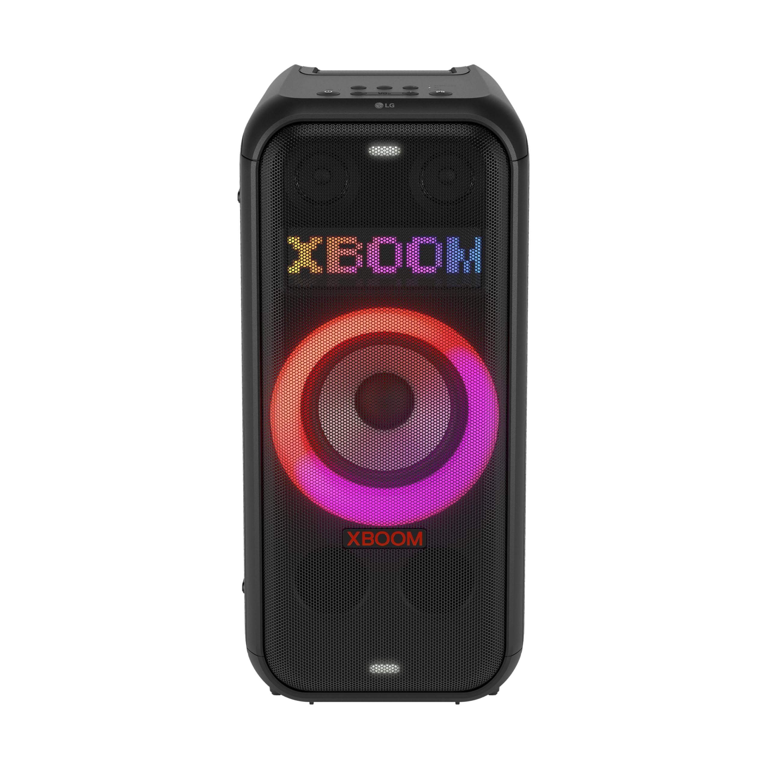 LG XBOOM DXL7T Bluetooth Speaker 250W, Portable Party Sound, Multi Colour Ring Lighting, Splashproof (IPX4), Up to 12 Hours of Playtime