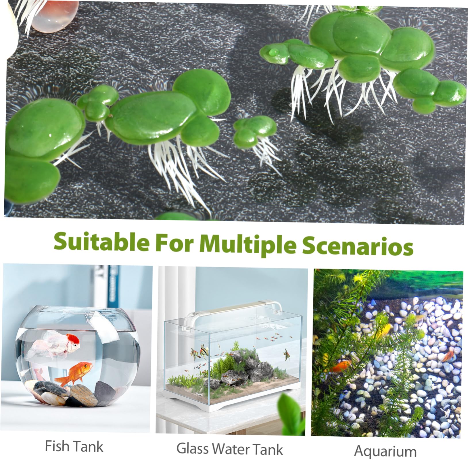 POPETPOP 4 Paquetes De Planta Artificial Lenteja De Agua Falsa Planta Acuática Decorativa De Lenteja De Agua Emulada De Pecera Decoración De a De Artificial