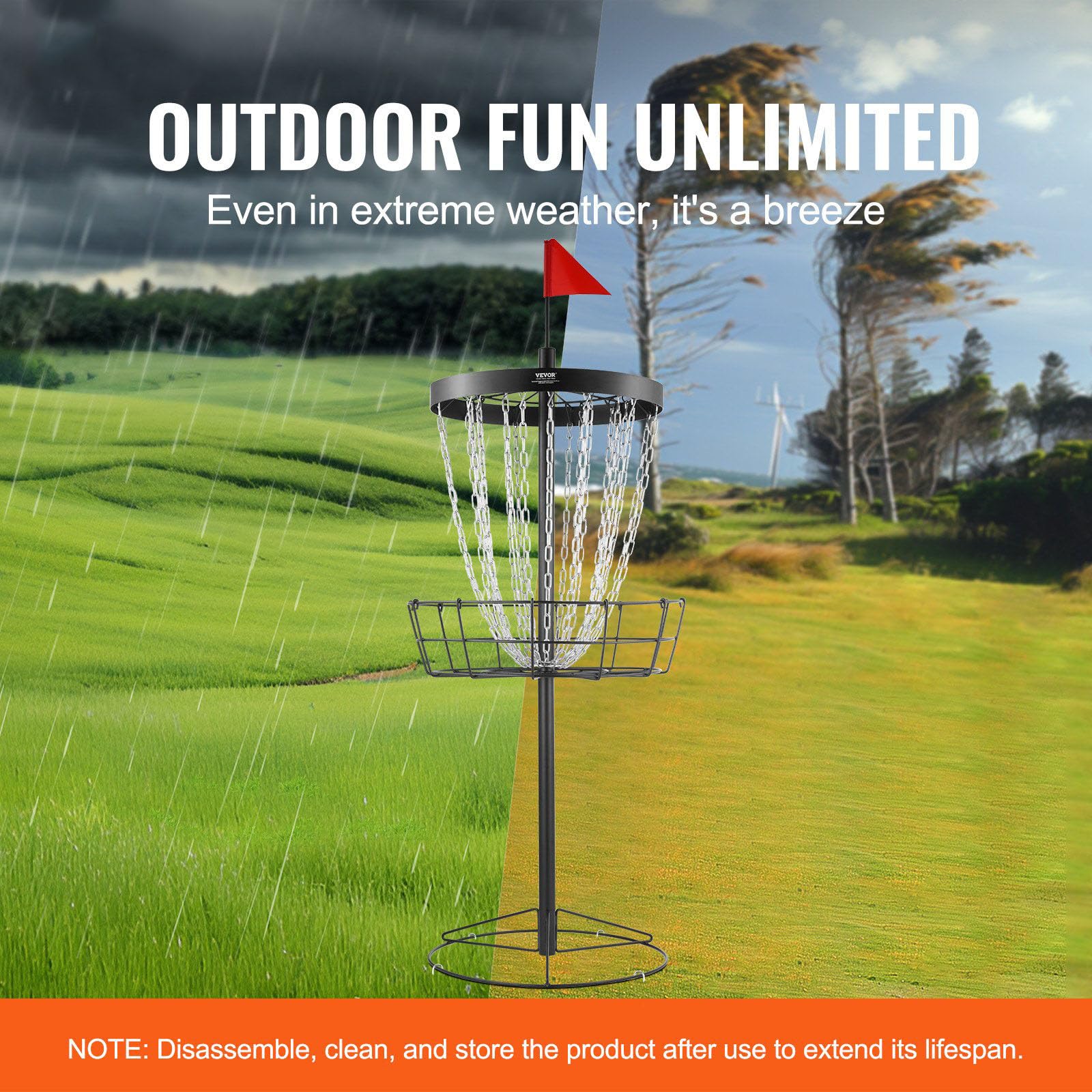 Premium Disc Golf Basket - 24-Chain Portable Target, Heavy-Duty Steel Construction, Versatile Indoor & Outdoor Use, Perfect for Practice and Competition, Includes Stand - Black