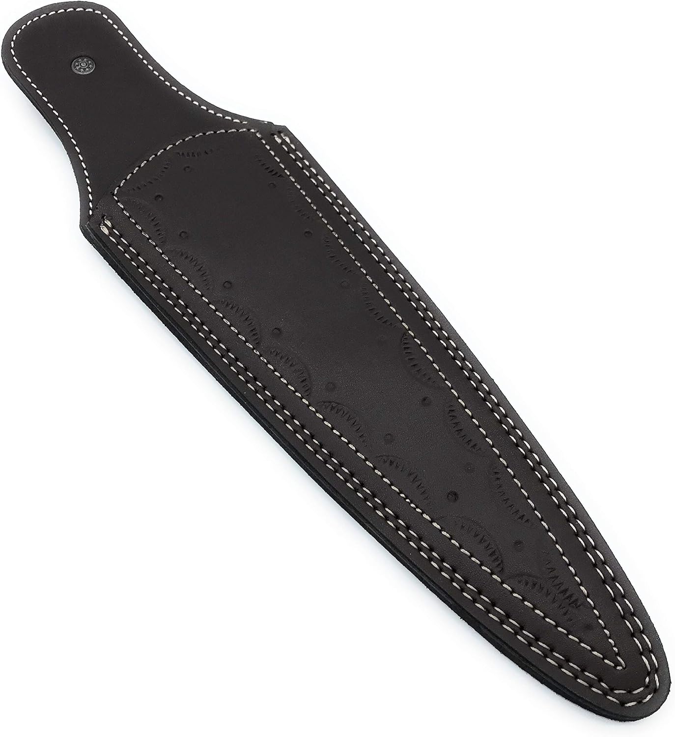 12" long custom handmade leather sheath for 7"—7.5" cutting blade