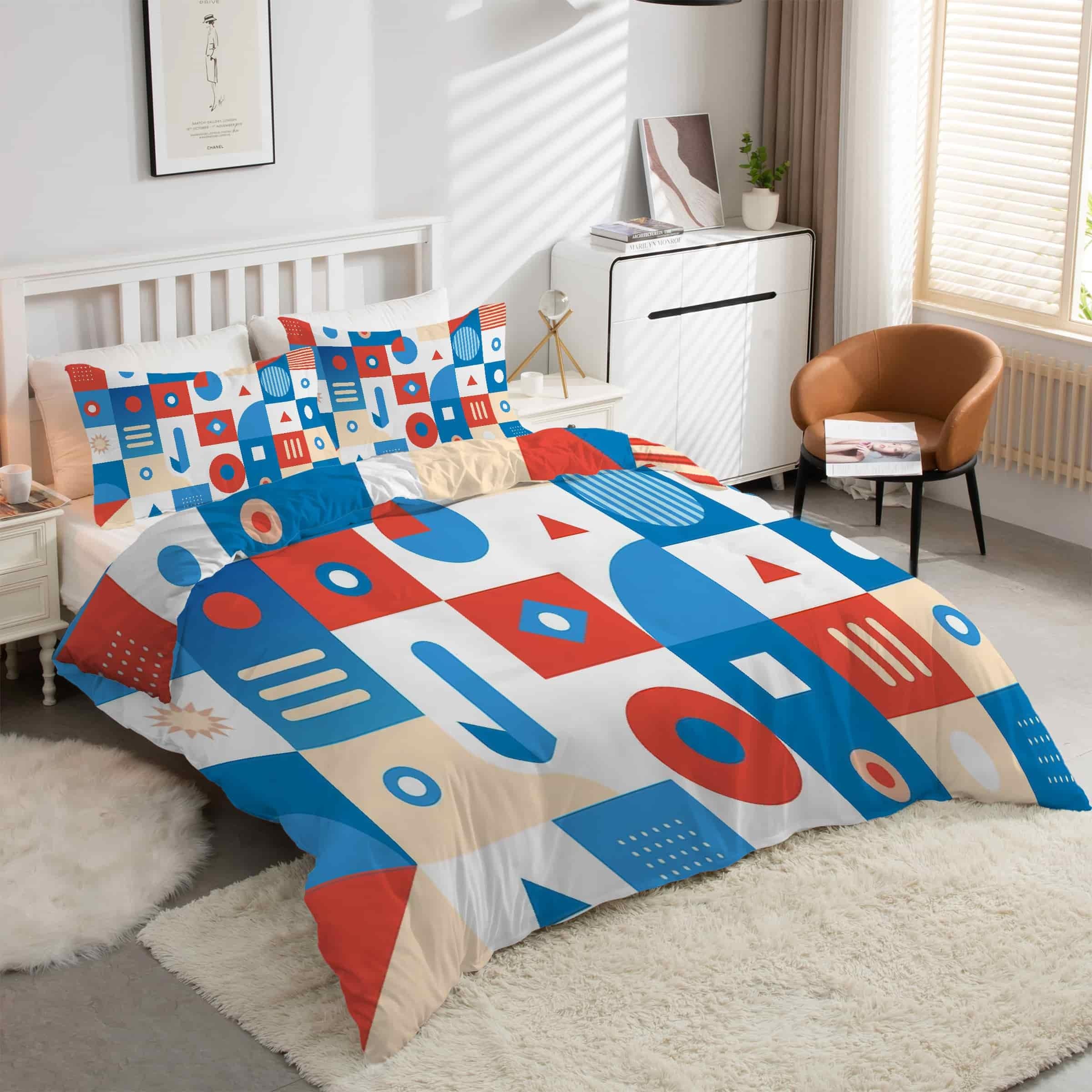 Parure de lit 90x190 géométrique pour transformer le style d'une chambre d'ado ou d'étudiant