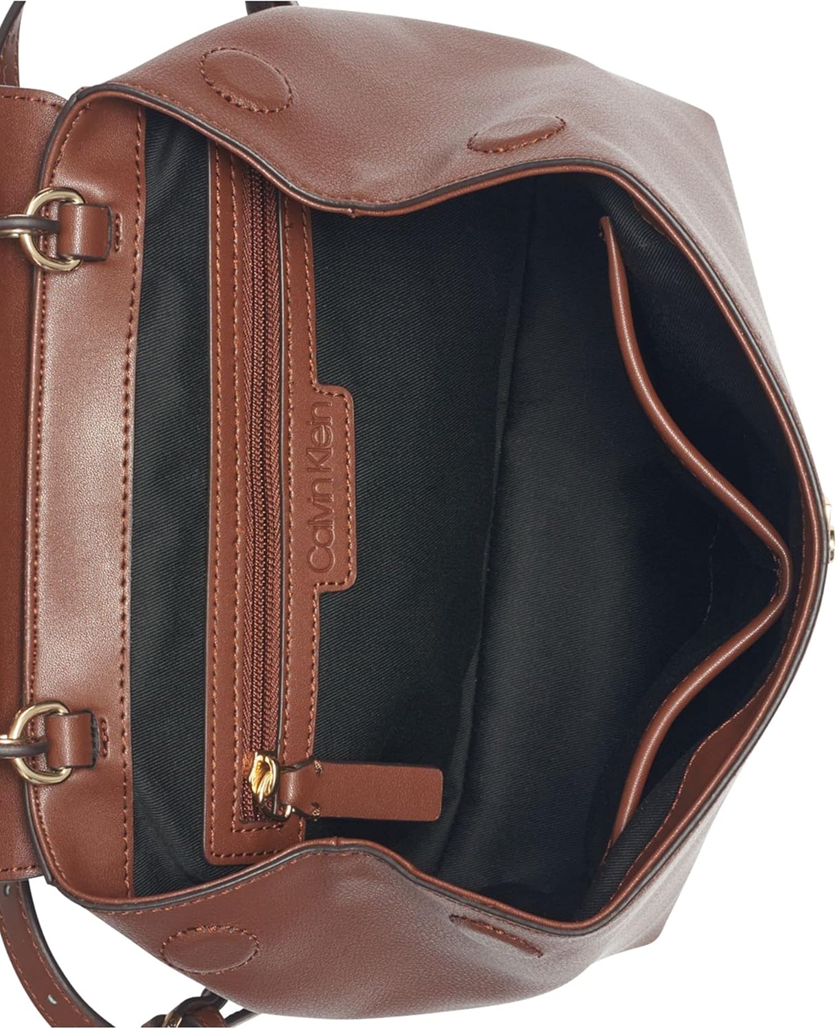 Calvin Klein Lock Daytona Leather Statement Backpack